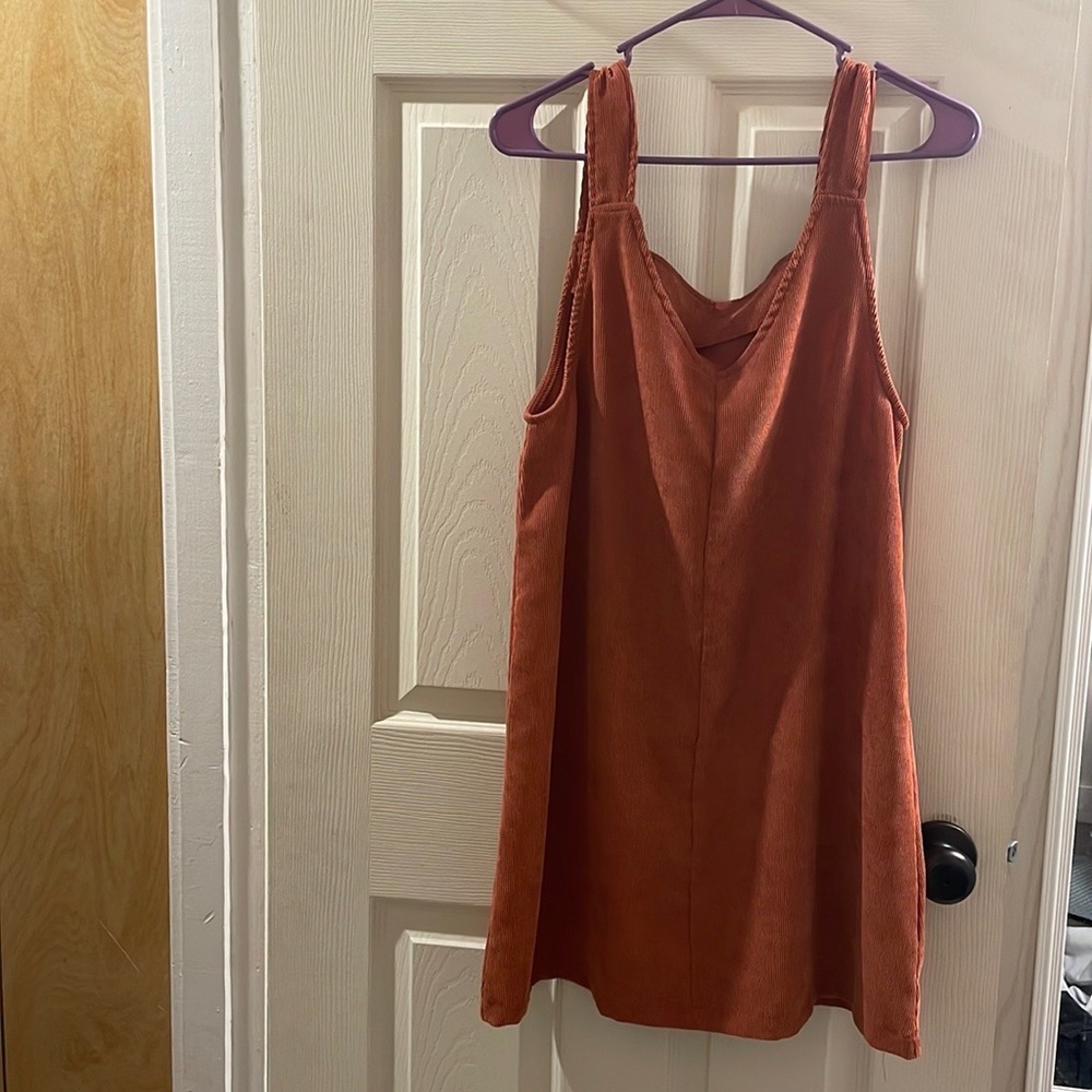 Rust brown corduroy dress